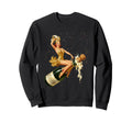 Pin Up Champagne Cheers Happy New Sweatshirt - Graphic Print Men Women - T-Shirt, Sweatshirt, Hoodie