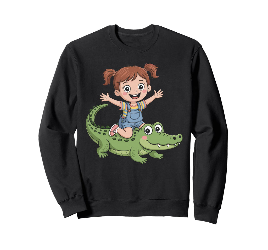 Victorian Riding Alligator Illustration Sweatshirt - Graphic Print Unisex - T-Shirt, Sweatshirt, Hoodie