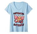 Womens Groovy Anti Social Butterfly T-Shirt - Streetwear Style for Adults - T-Shirt, Sweatshirt, Hoodie