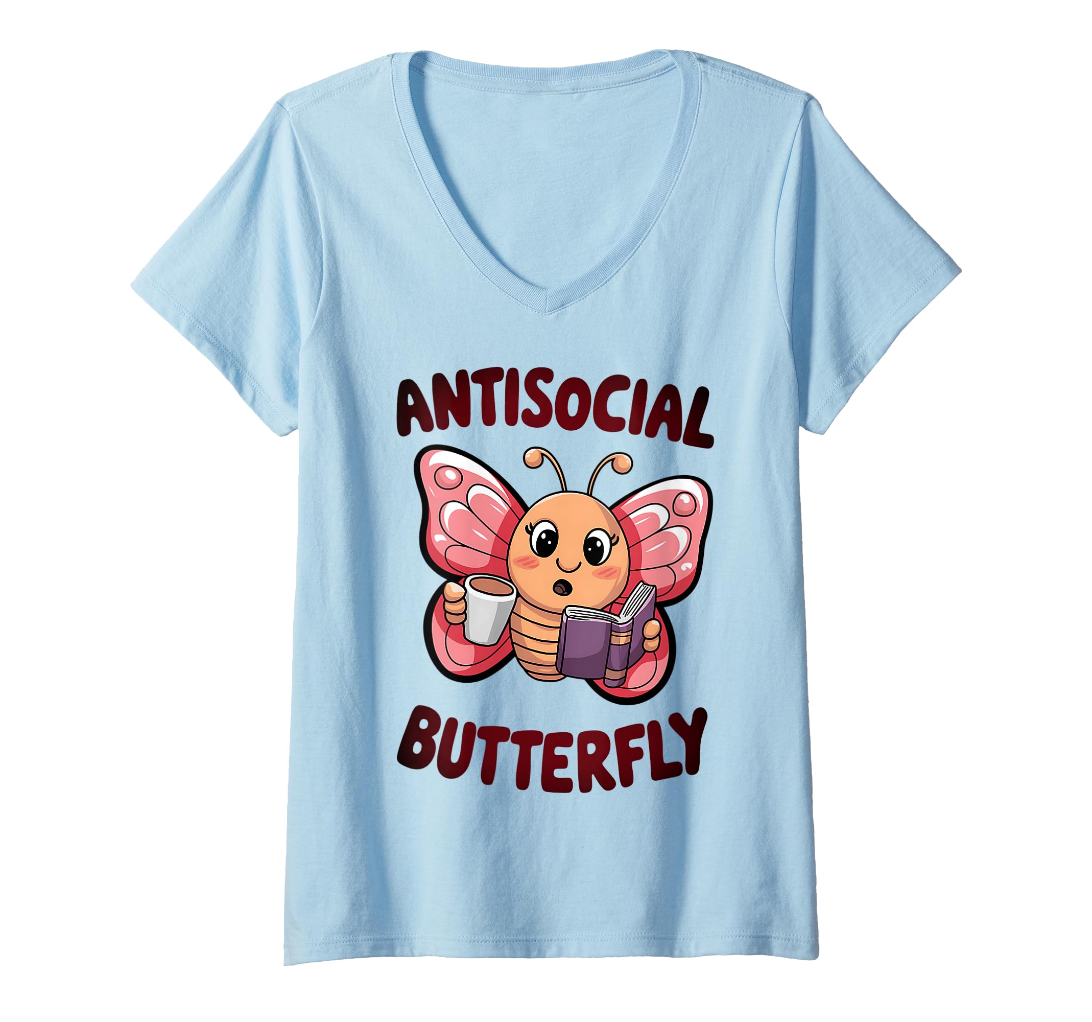Womens Groovy Anti Social Butterfly T-Shirt - Streetwear Style for Adults - T-Shirt, Sweatshirt, Hoodie