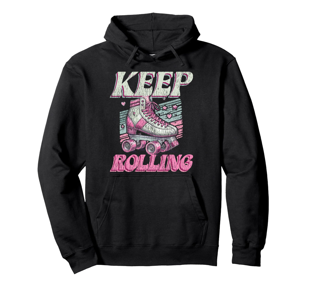 Roller Skating Skate 1970S Keep Hoodie - Streetwear Style for Adults - T-Shirt, Sweatshirt, Hoodie