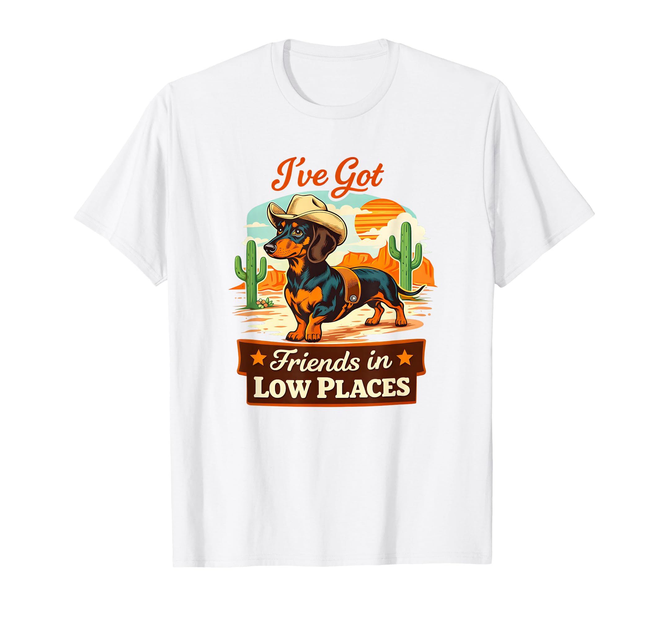 Dachshund Cowboy Western Dog Funny Country T-Shirt - Trendy Graphic Unisex - T-Shirt, Sweatshirt, Hoodie
