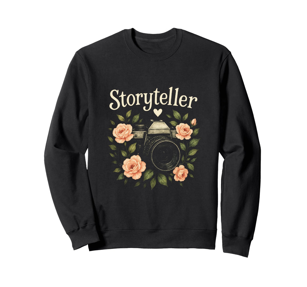Storyteller Camera Floral Art Sweatshirt - Novelty Apparel Unisex - T-Shirt, Sweatshirt, Hoodie
