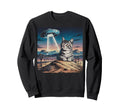 Funny Cat Western Ufo Cowboy Cat Sweatshirt - Streetwear Style Unisex - T-Shirt, Sweatshirt, Hoodie