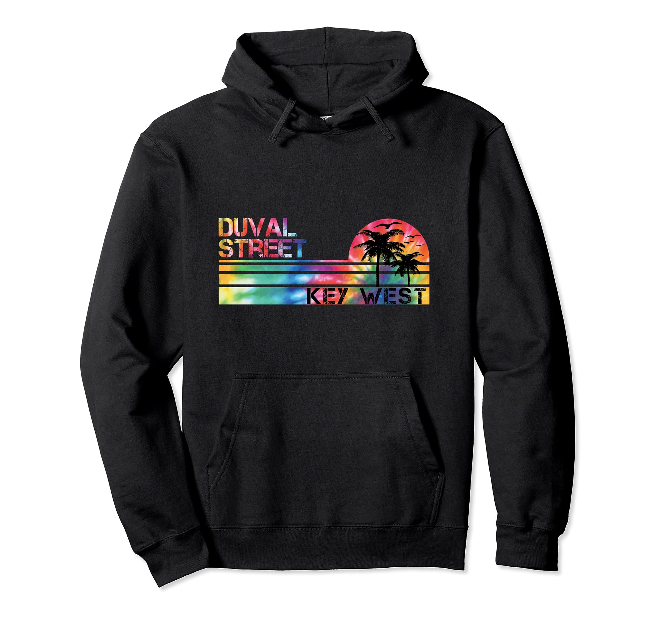 Duval Street Key West Tie Dye Inspired Hoodie - Streetwear Style Men Women - T-Shirt, Sweatshirt, Hoodie