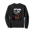Hiking Camping Mountains Sunset Hiker Sweatshirt - Graphic Print Men Women - T-Shirt, Sweatshirt, Hoodie