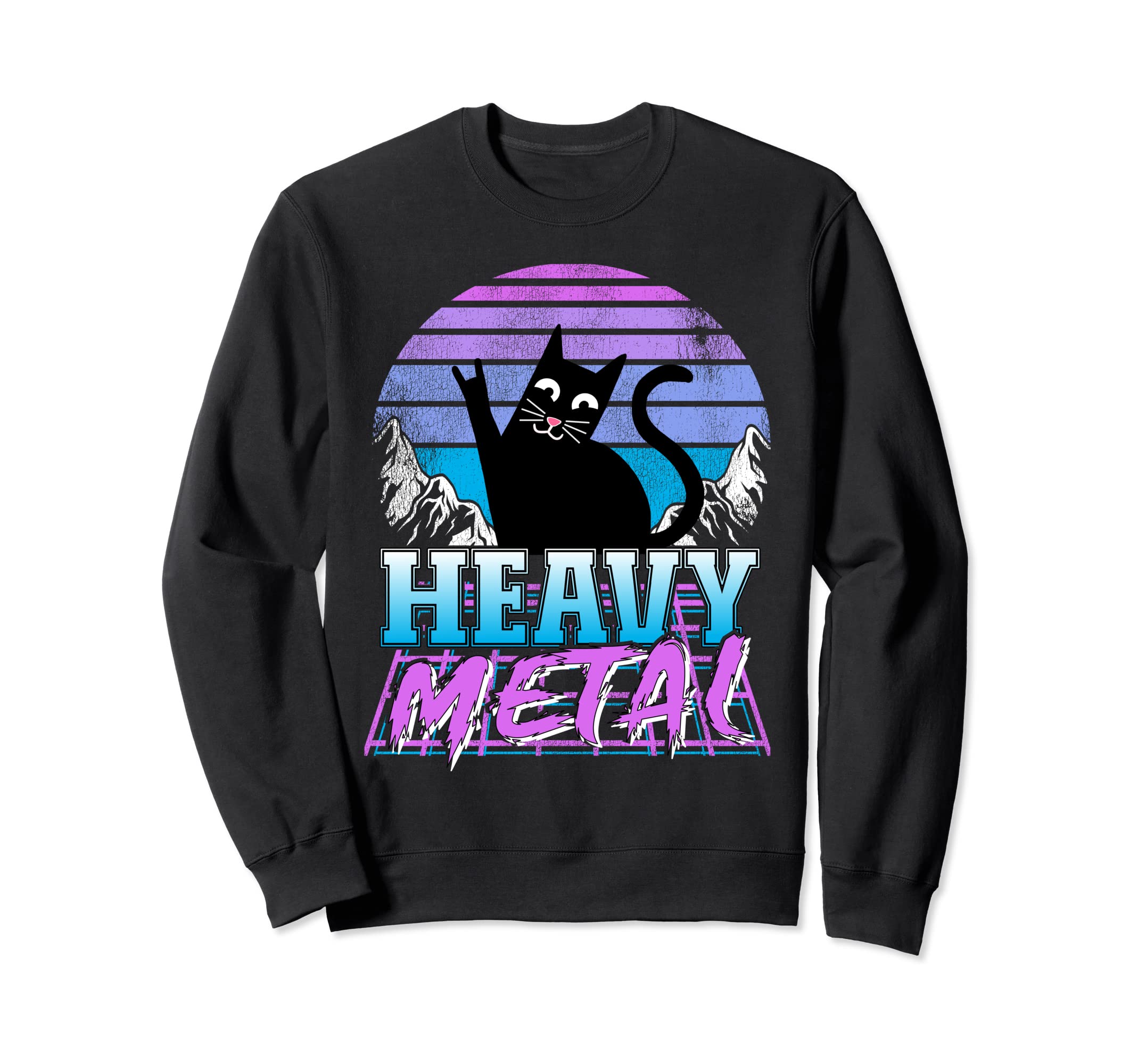 Retrowave Pastel Goth Cat 80S Sweatshirt - Minimalist Print Men Women - T-Shirt, Sweatshirt, Hoodie