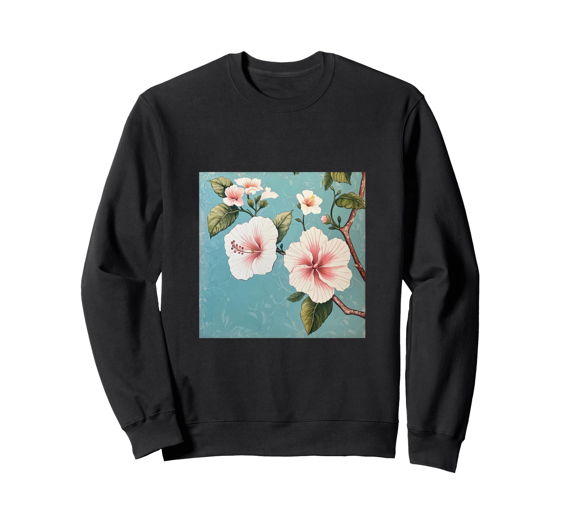 Chinoiserie Hibiscus Sweatshirt - Unique Graphic Men Women - T-Shirt, Sweatshirt, Hoodie