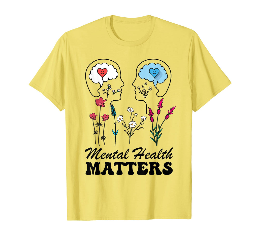 Yellow Mental Health Awareness T-Shirt - Minimalist Print for Adults - T-Shirt, Sweatshirt, Hoodie