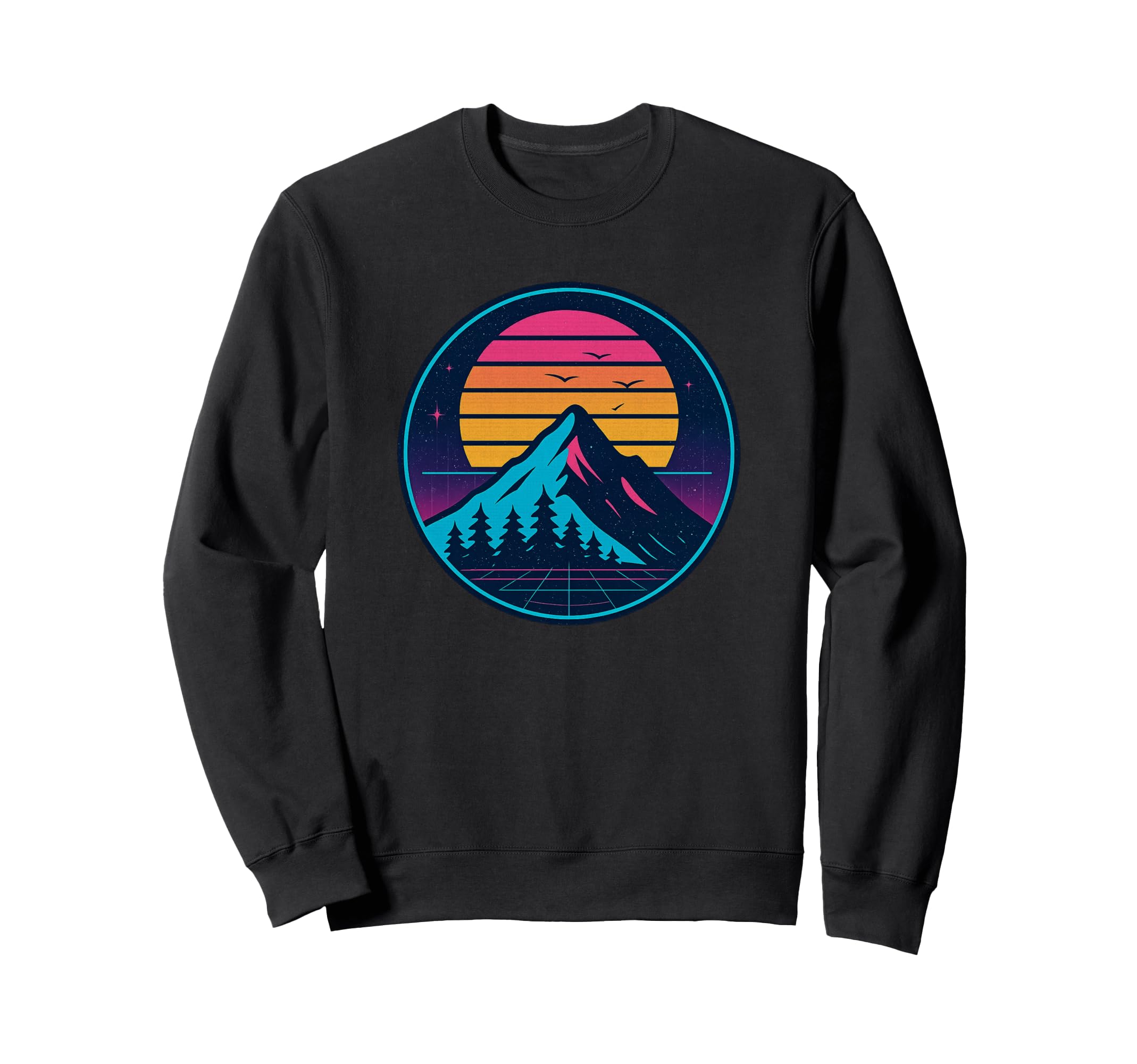 Mountain Sunset 70S 80S Nostalgic Sweatshirt - Minimalist Print Unisex - T-Shirt, Sweatshirt, Hoodie