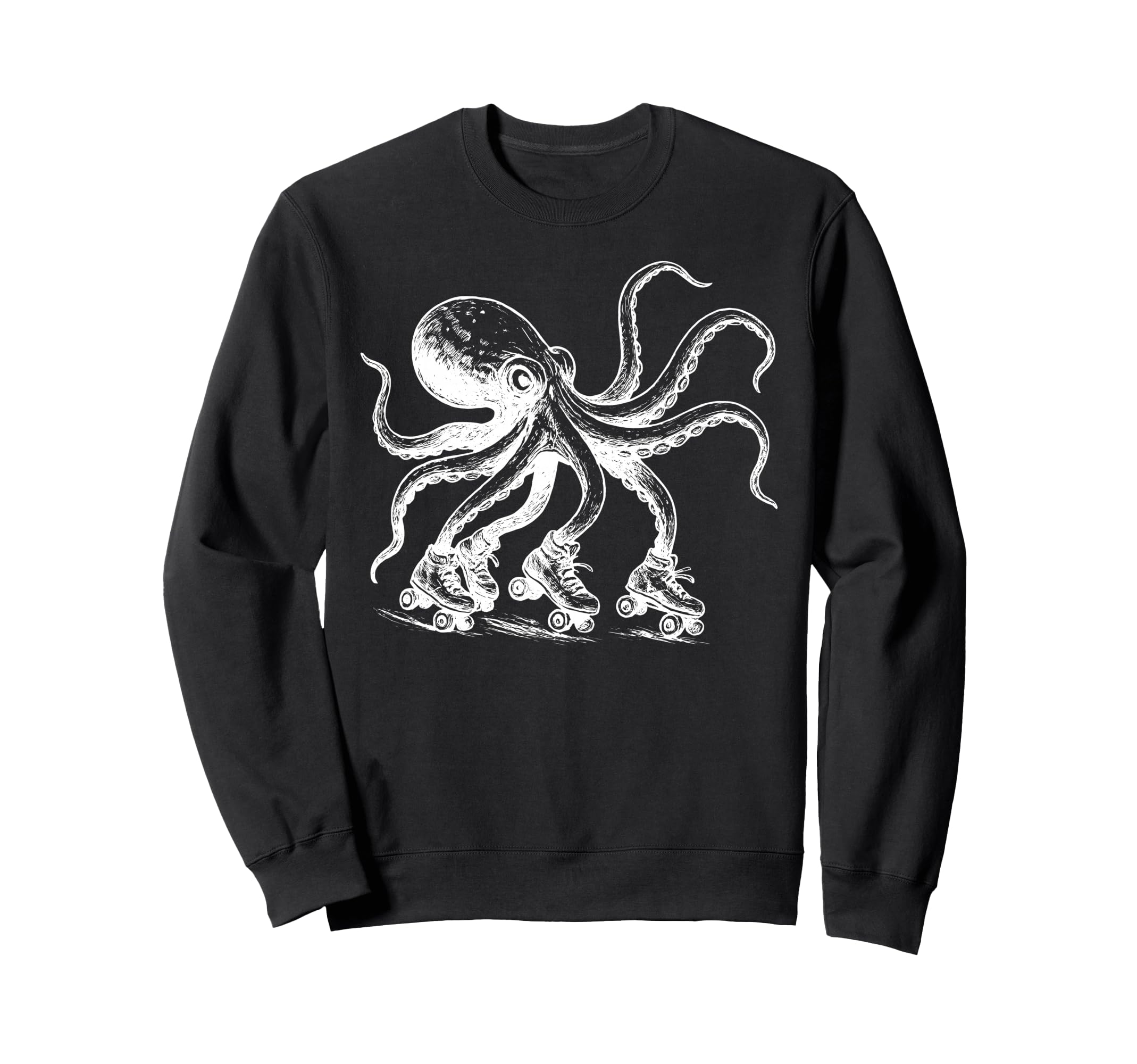 Octopus Skating Roller Skates Funny Sweatshirt - Novelty Apparel Unisex - T-Shirt, Sweatshirt, Hoodie