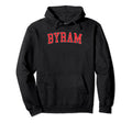 Byram Ms Distressed Red Varsity Hoodie - Novelty Apparel for Adults - T-Shirt, Sweatshirt, Hoodie