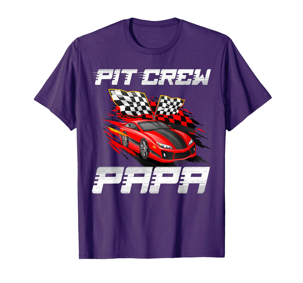 Pit Crew Papa Race Car Birthday Racing T-Shirt - Minimalist Print Unisex - T-Shirt, Sweatshirt, Hoodie