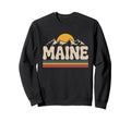 Maine Mountain Sunset 70S State Souvenir Sweatshirt - Trendy Graphic Unisex - T-Shirt, Sweatshirt, Hoodie