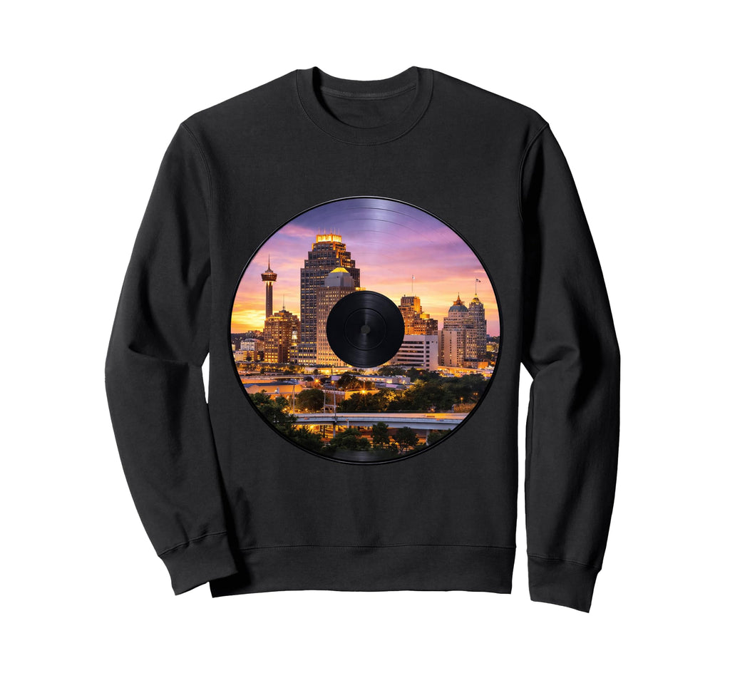 San Antonio Texas Vinyl Sweatshirt - Graphic Print Unisex - T-Shirt, Sweatshirt, Hoodie