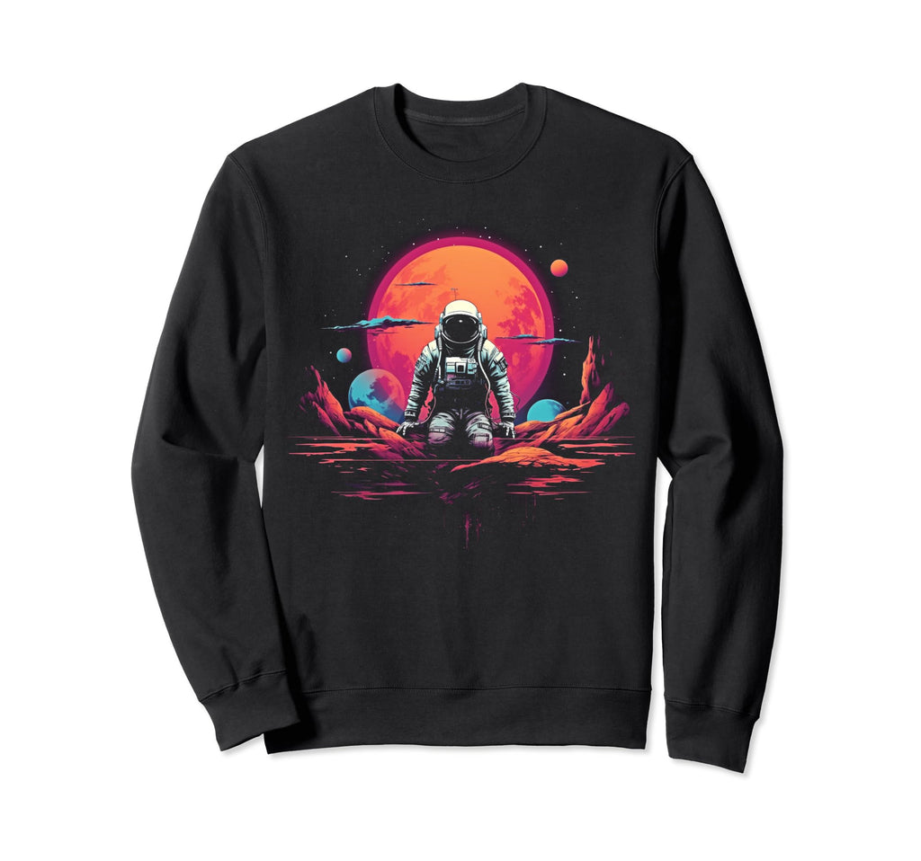 Synthwave Astronaut Cyberpunk 80S Sweatshirt - Custom Art Print Men Women - T-Shirt, Sweatshirt, Hoodie