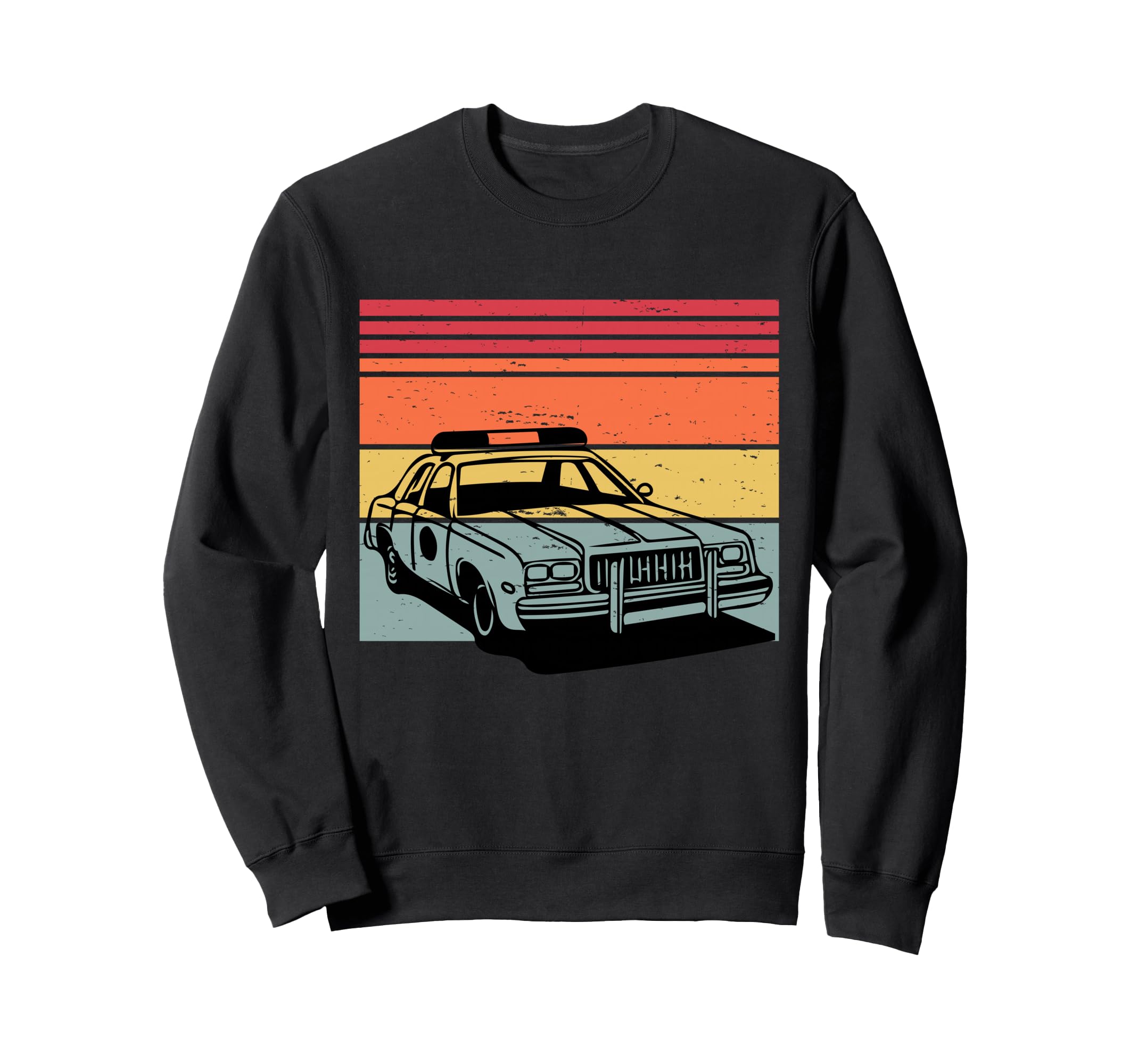 Police Car Tv Cop Shows 70S 80S Sunset Sweatshirt - Custom Art Print Unisex - T-Shirt, Sweatshirt, Hoodie