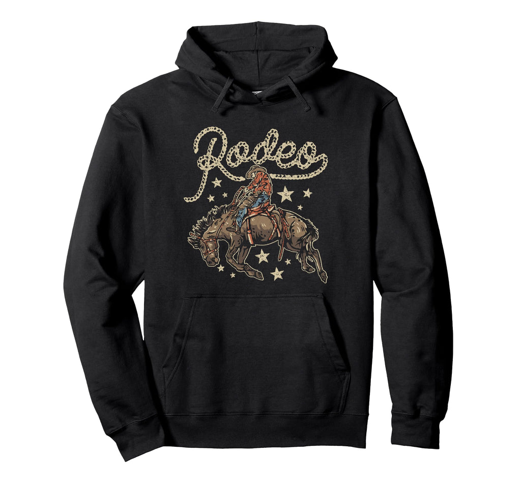 Rodeo Cowboy Cowgirl Horse Equestrian Hoodie - Streetwear Style for Adults - T-Shirt, Sweatshirt, Hoodie