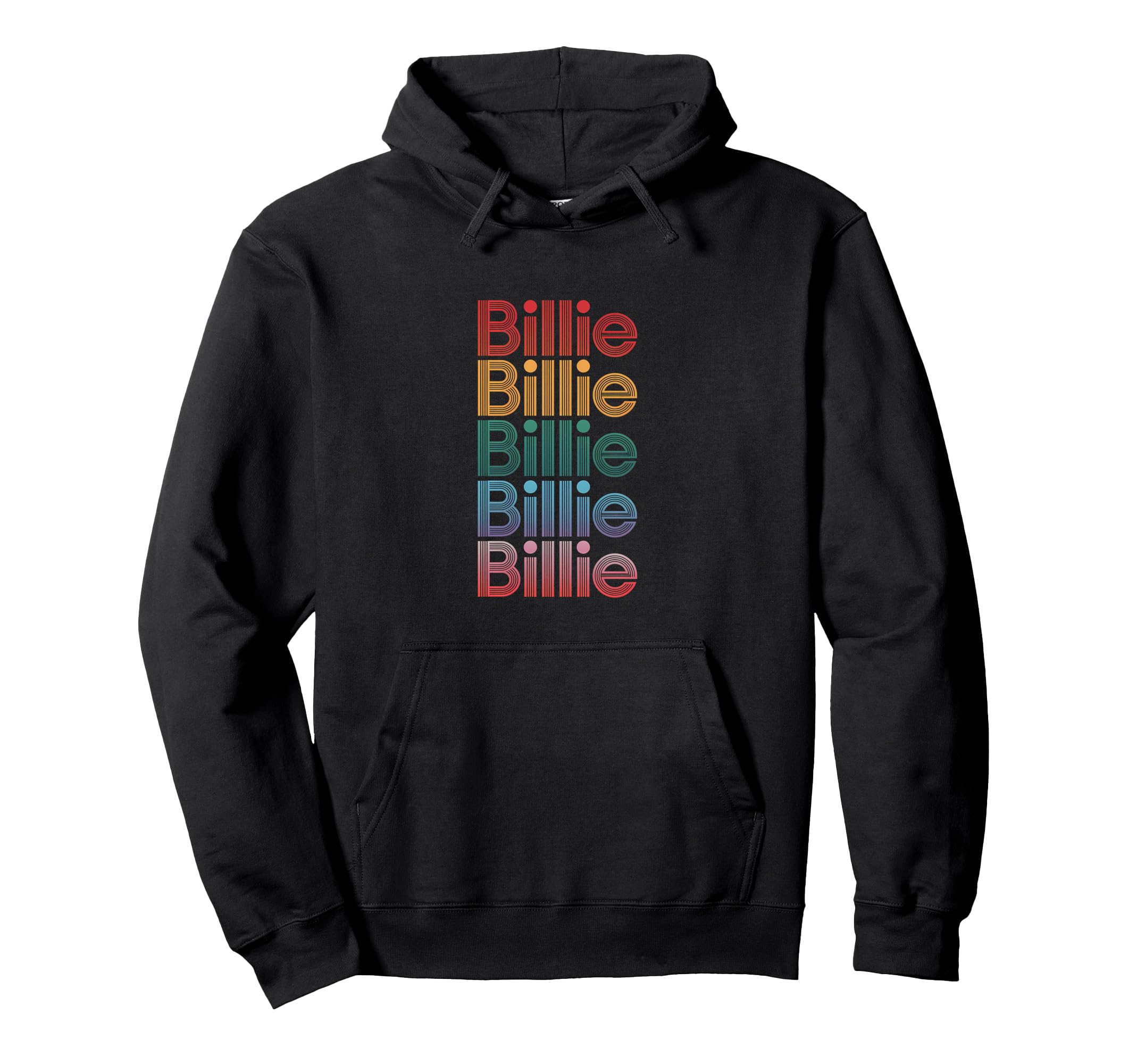 Billie Multicolor Typography Hoodie - Unique Graphic Unisex - T-Shirt, Sweatshirt, Hoodie