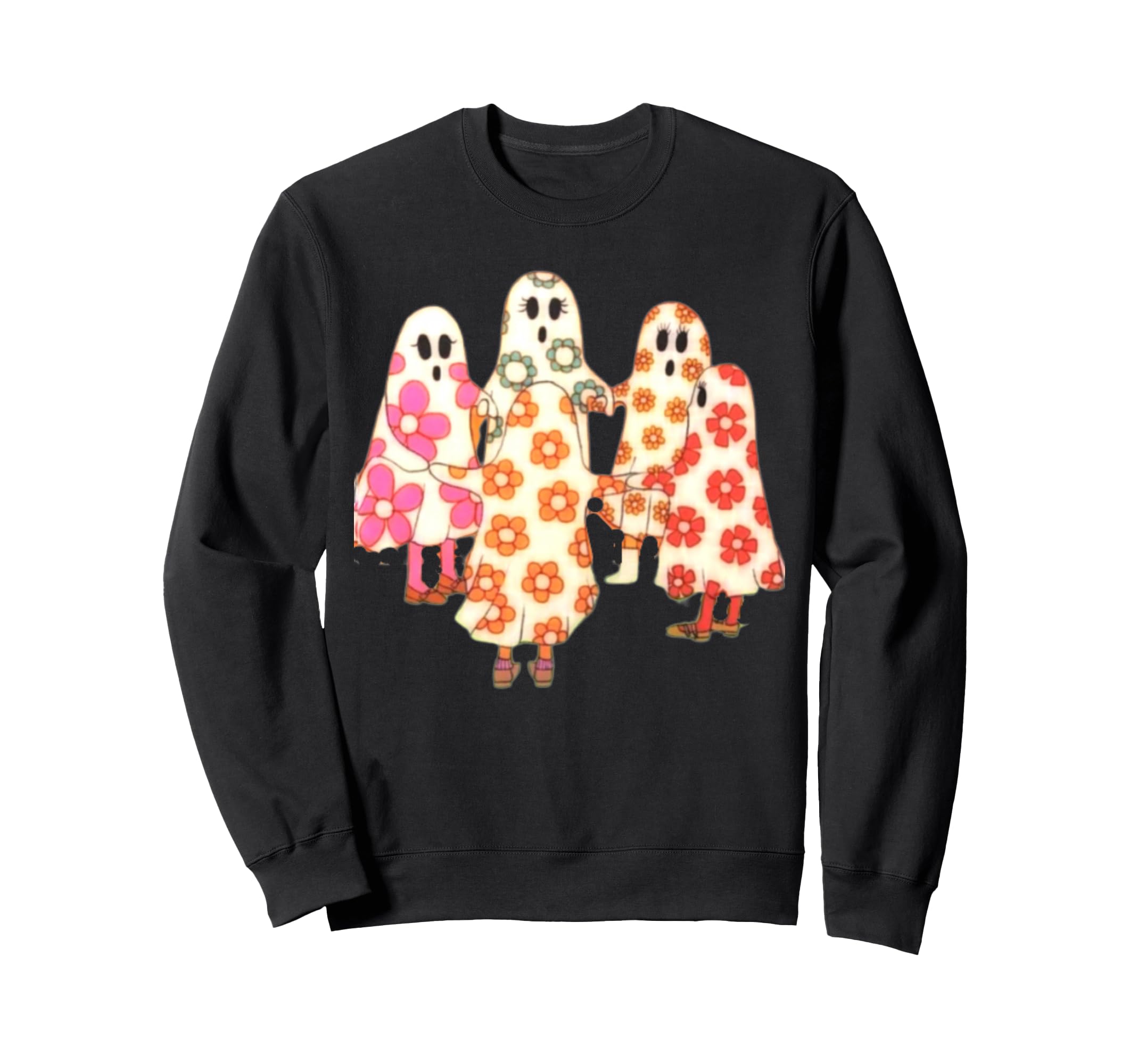Groovy Floral Ghost Circle 1970S Sweatshirt - Novelty Apparel for Adults - T-Shirt, Sweatshirt, Hoodie
