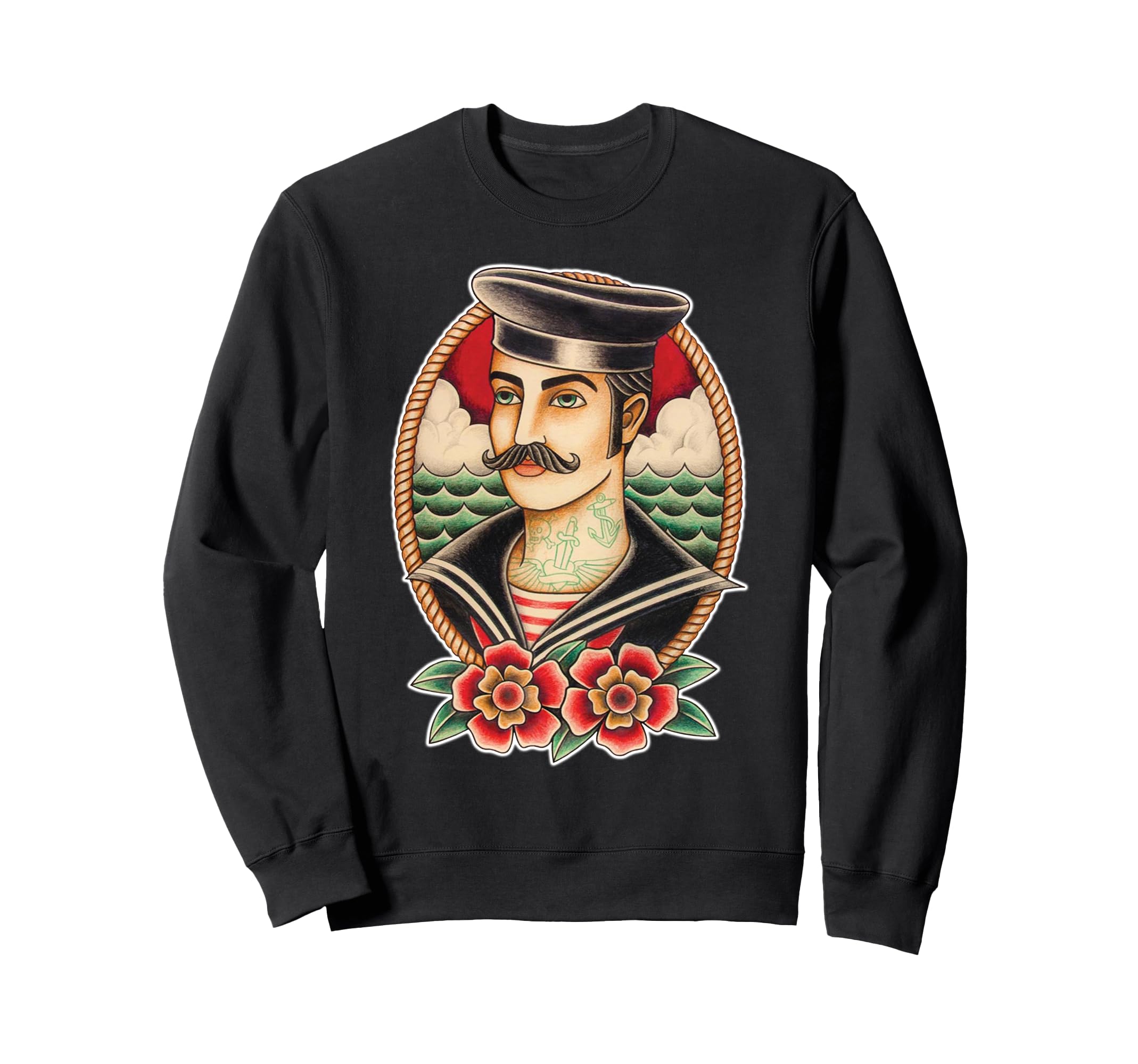Tattooed Sailor American Sweatshirt - Fun Novelty Design Unisex - T-Shirt, Sweatshirt, Hoodie