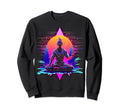 Synthwave Alien Buddha Cyberpunk Sweatshirt - Custom Art Print Men Women - T-Shirt, Sweatshirt, Hoodie