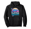 Platypus Synthwave Aesthetic Animal Hoodie - Minimalist Print for Adults - T-Shirt, Sweatshirt, Hoodie