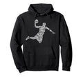 Basketball Player Typography Word Art Hoodie - Unique Graphic for Adults - T-Shirt, Sweatshirt, Hoodie