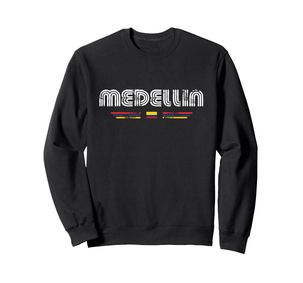 Medellin Colombia 70S 80S Type Flag Sweatshirt - Unique Graphic Unisex - T-Shirt, Sweatshirt, Hoodie