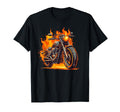 Motorbike Flames And Burning T-Shirt - Casual Everyday Wear Unisex - T-Shirt, Sweatshirt, Hoodie