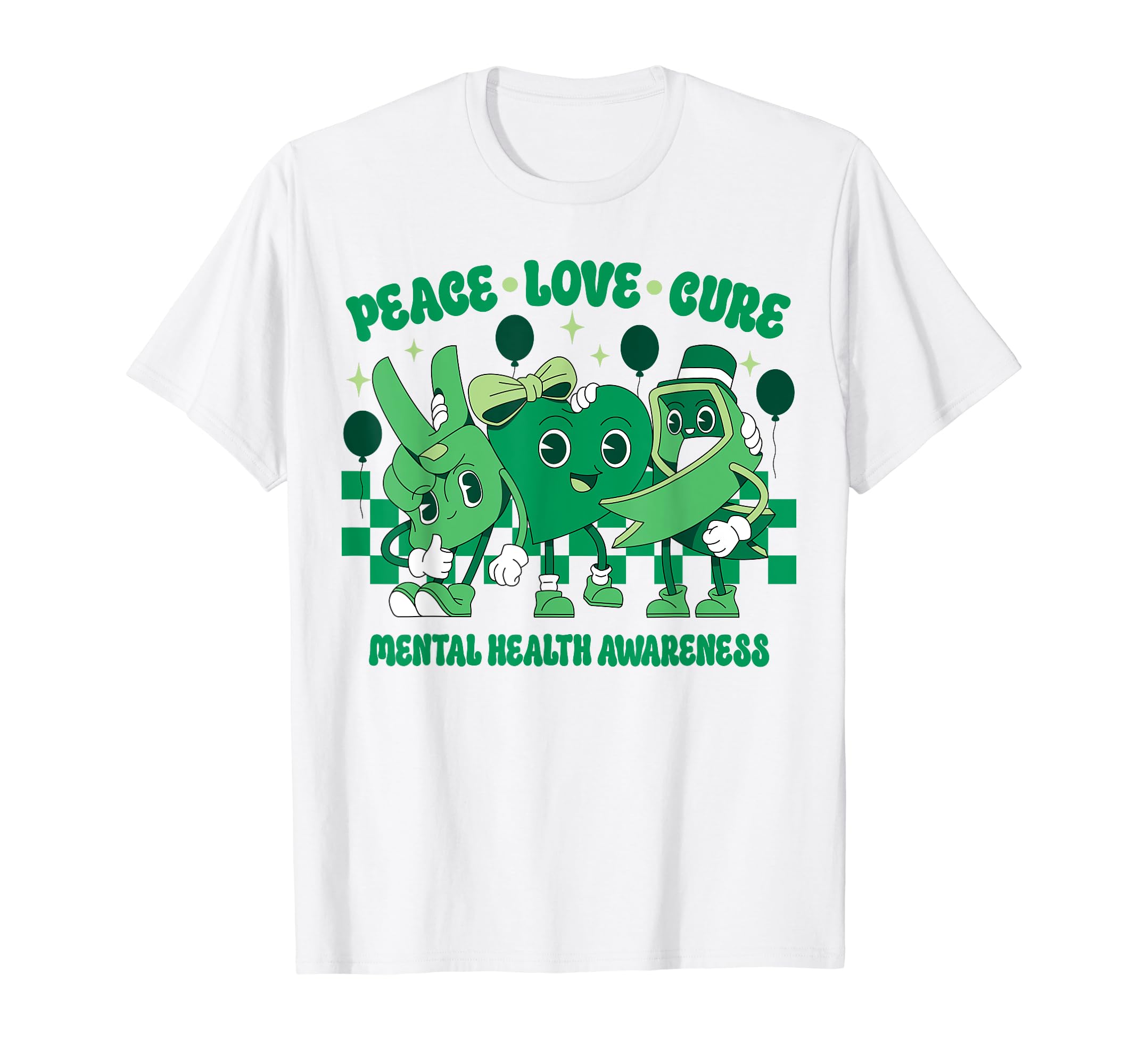 Green Ribbon Survivor Groovy Mental Health T-Shirt - Unique Graphic Unisex - T-Shirt, Sweatshirt, Hoodie