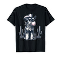 Schnauzer Blowing Bubble Cowboy Ufo Rodeo T-Shirt - Unique Graphic Unisex - T-Shirt, Sweatshirt, Hoodie