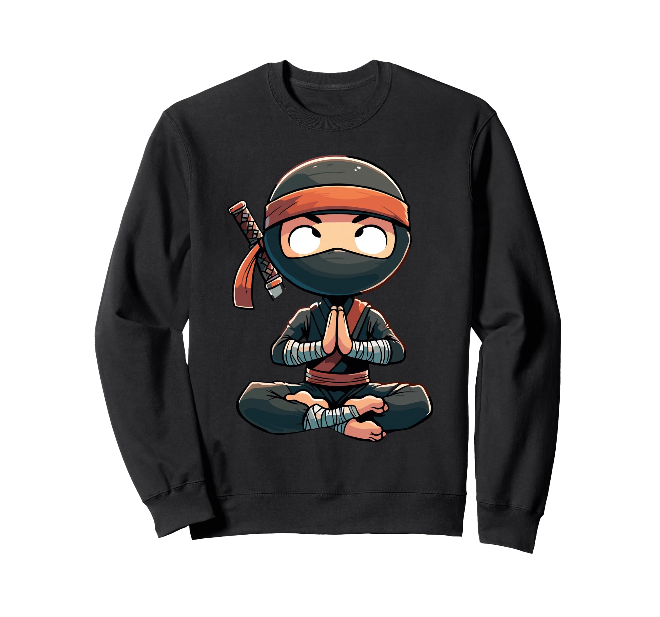 Meditation Ninja Yoga Pose Relaxing Sweatshirt - Trendy Graphic for Adults - T-Shirt, Sweatshirt, Hoodie