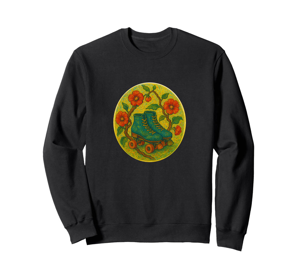 Roller Skates Floral Skaters Sweatshirt - Casual Everyday Wear Men Women - T-Shirt, Sweatshirt, Hoodie