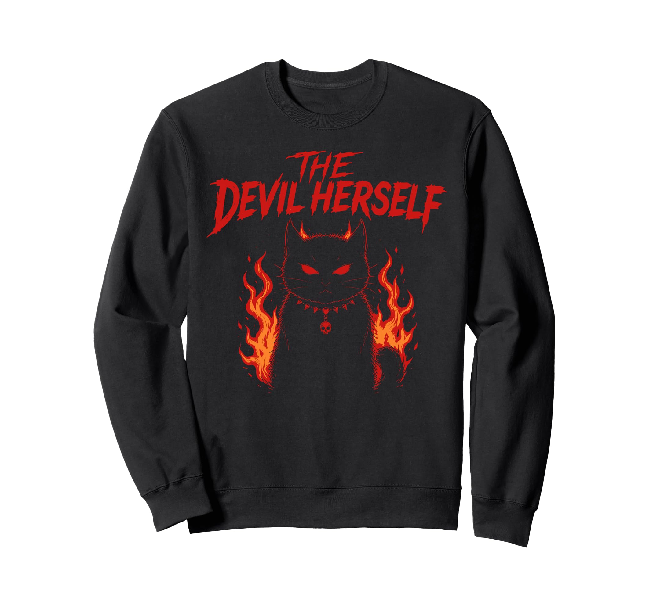 Devil Herself Occult Dark Feminine Sweatshirt - Streetwear Style for Adults - T-Shirt, Sweatshirt, Hoodie