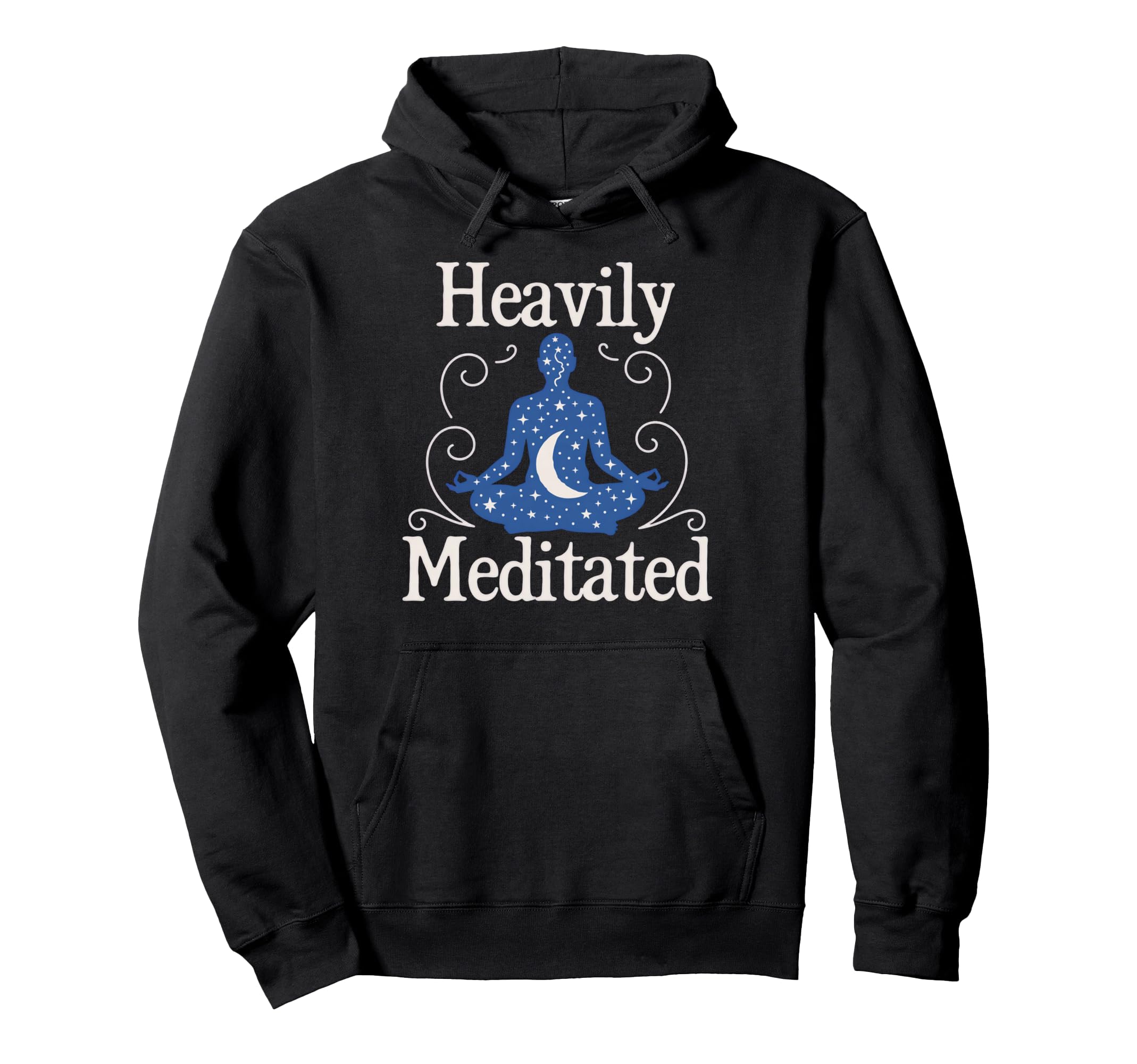 Meditation Heavily Meditated Silhouette Hoodie - Minimalist Print Men Women - T-Shirt, Sweatshirt, Hoodie