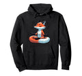 Meditation Fox Yoga Pose Relaxing Hoodie - Minimalist Print for Adults - T-Shirt, Sweatshirt, Hoodie