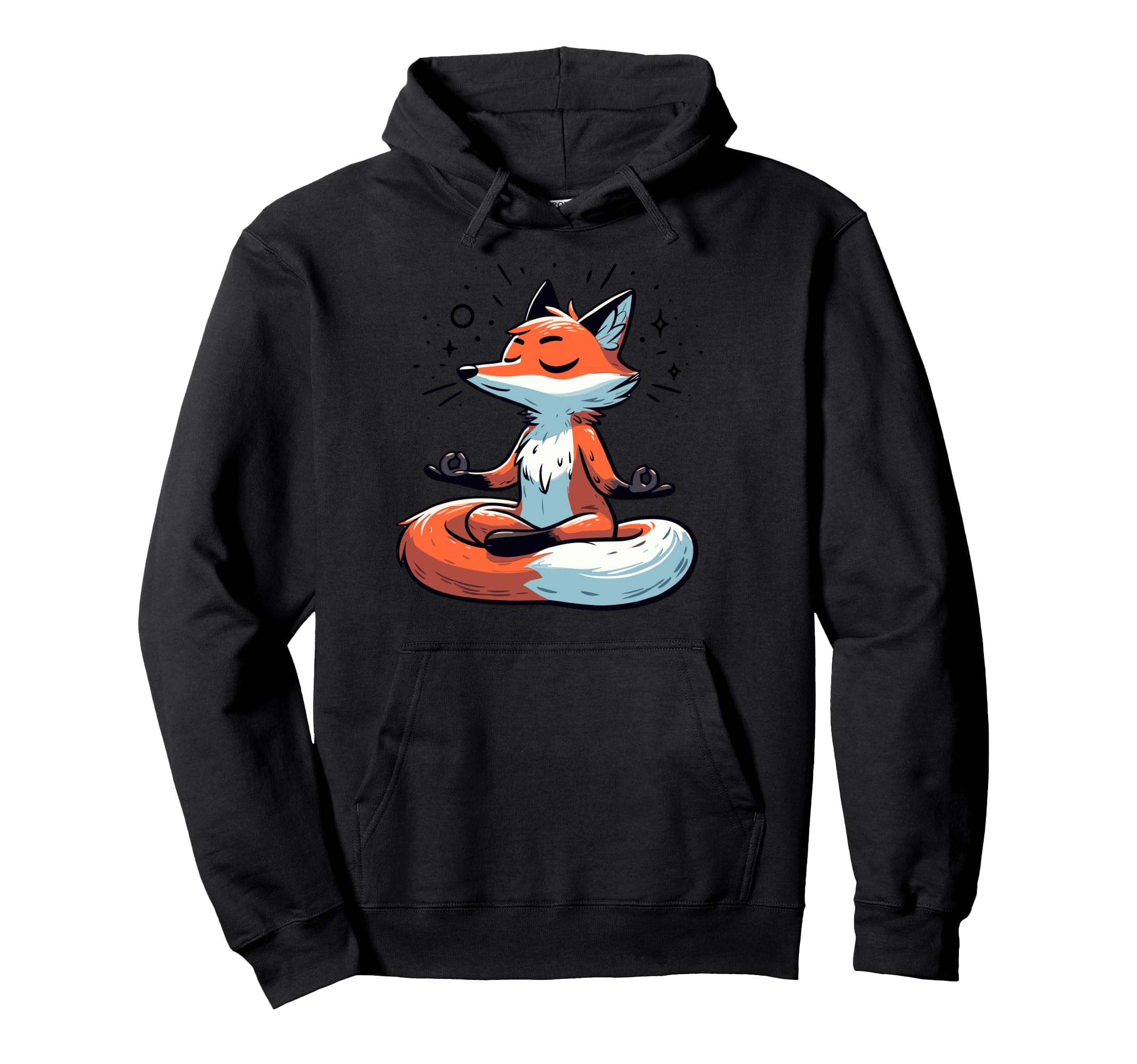 Meditation Fox Yoga Pose Relaxing Hoodie - Minimalist Print for Adults - T-Shirt, Sweatshirt, Hoodie