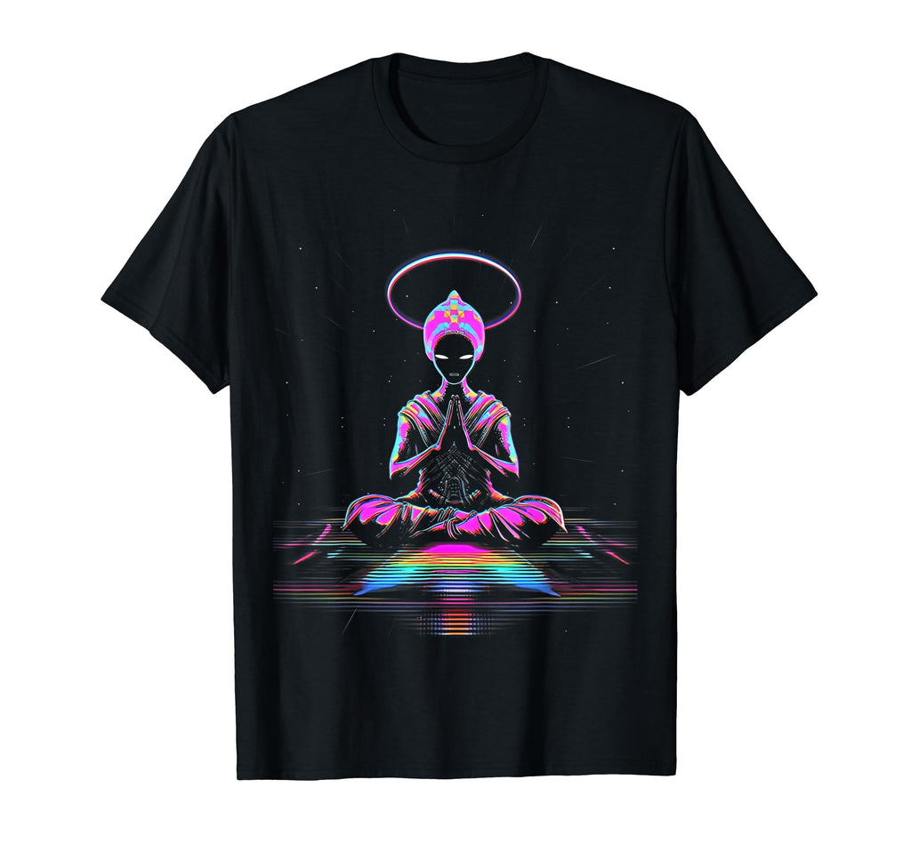 Synthwave Buddha Cyberpunk 80S Sci Fi T-Shirt - Graphic Print Men Women - T-Shirt, Sweatshirt, Hoodie