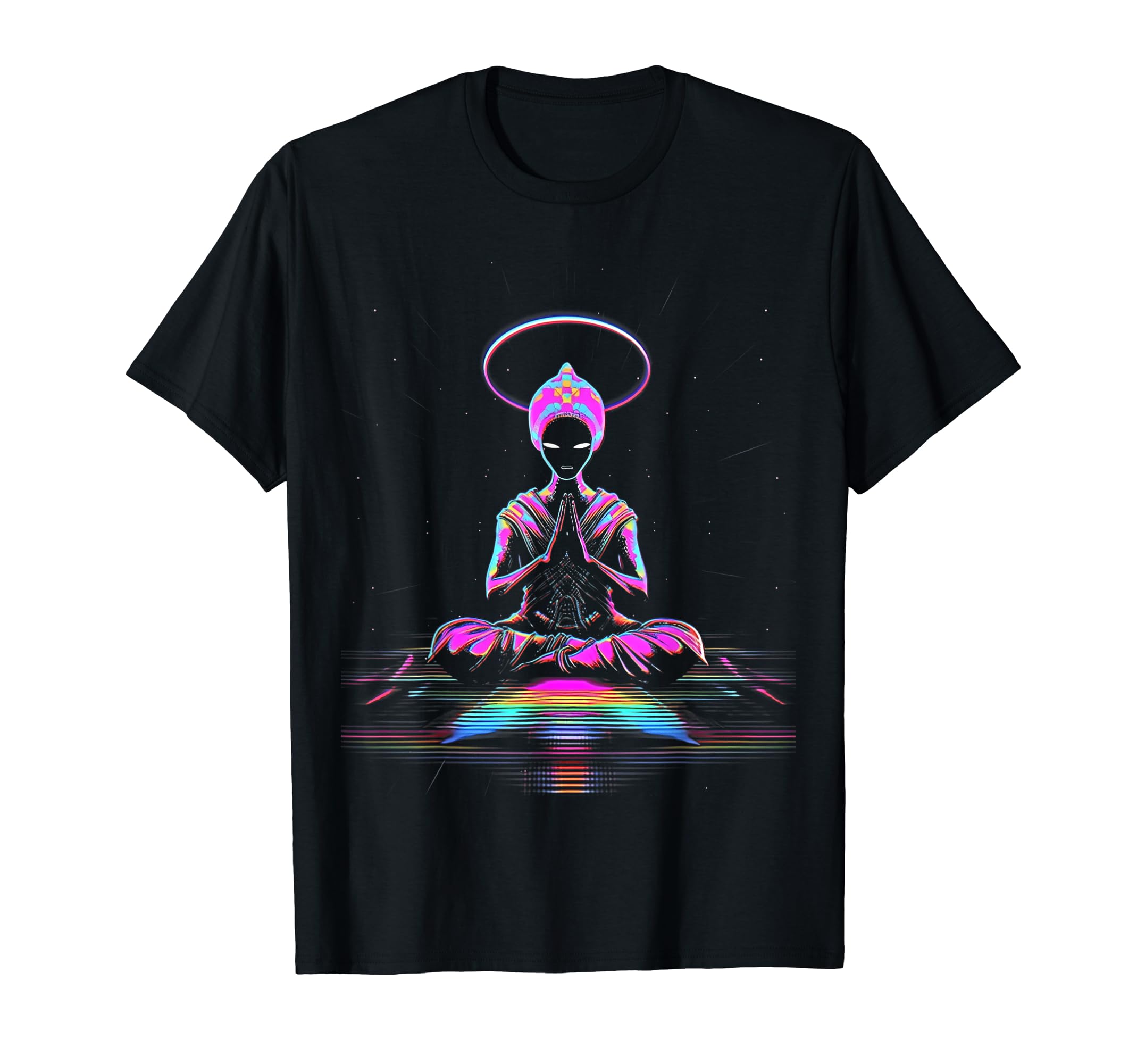 Synthwave Buddha Cyberpunk 80S Sci Fi T-Shirt - Graphic Print Men Women - T-Shirt, Sweatshirt, Hoodie