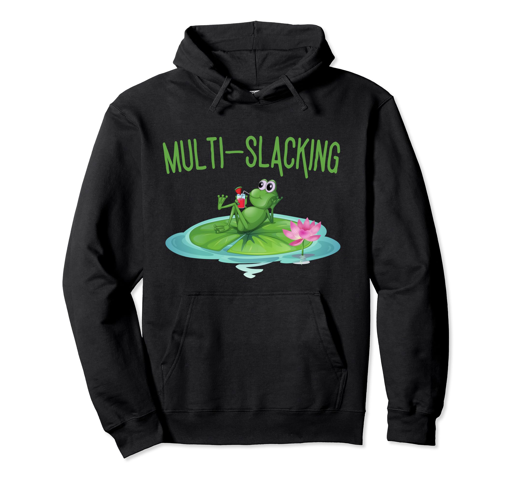 Multi Slacking Relaxing Self Care Frog Hoodie - Streetwear Style Unisex - T-Shirt, Sweatshirt, Hoodie