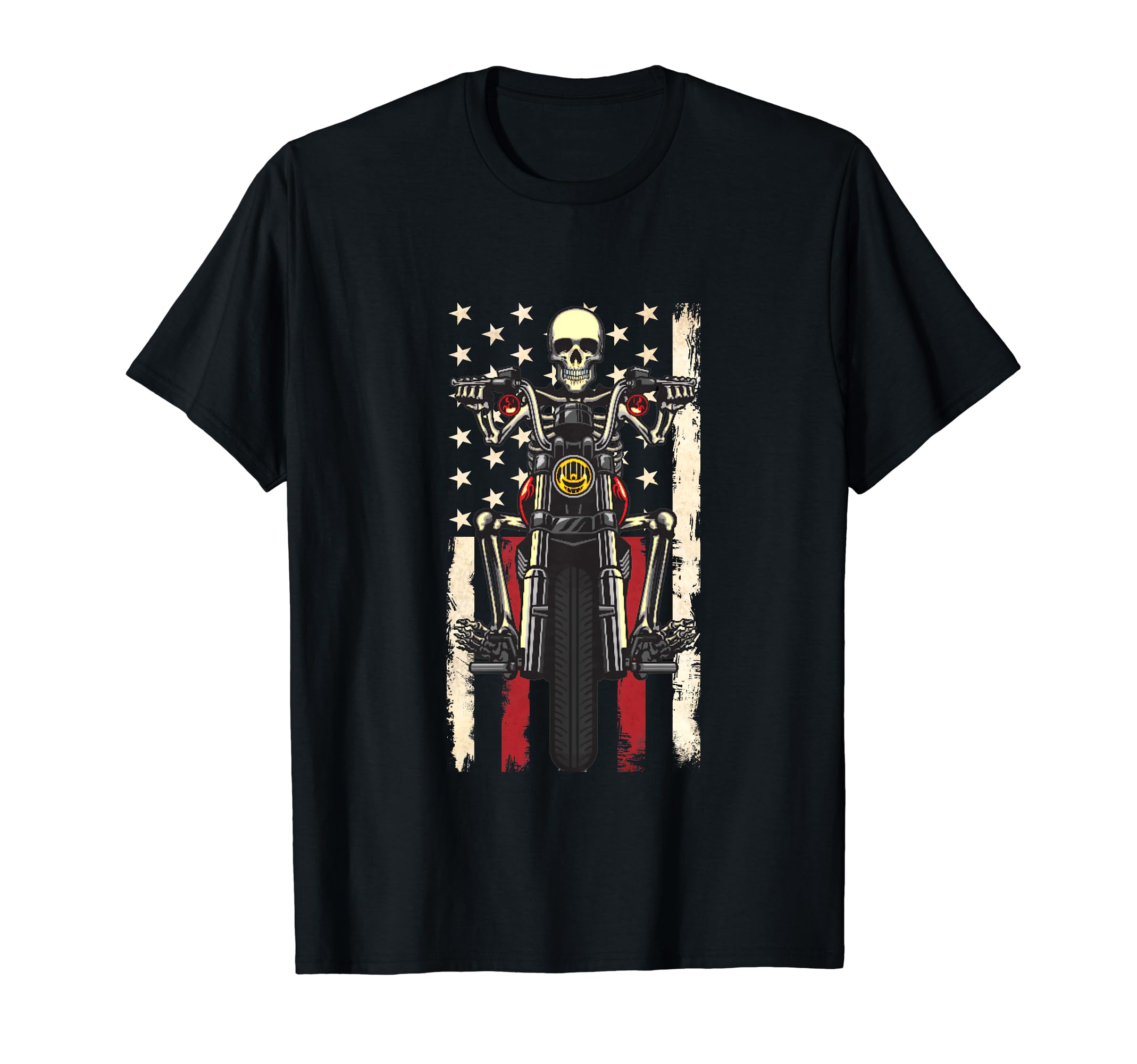 Motorcycle American Flag Biker T-Shirt - Graphic Print Unisex - T-Shirt, Sweatshirt, Hoodie
