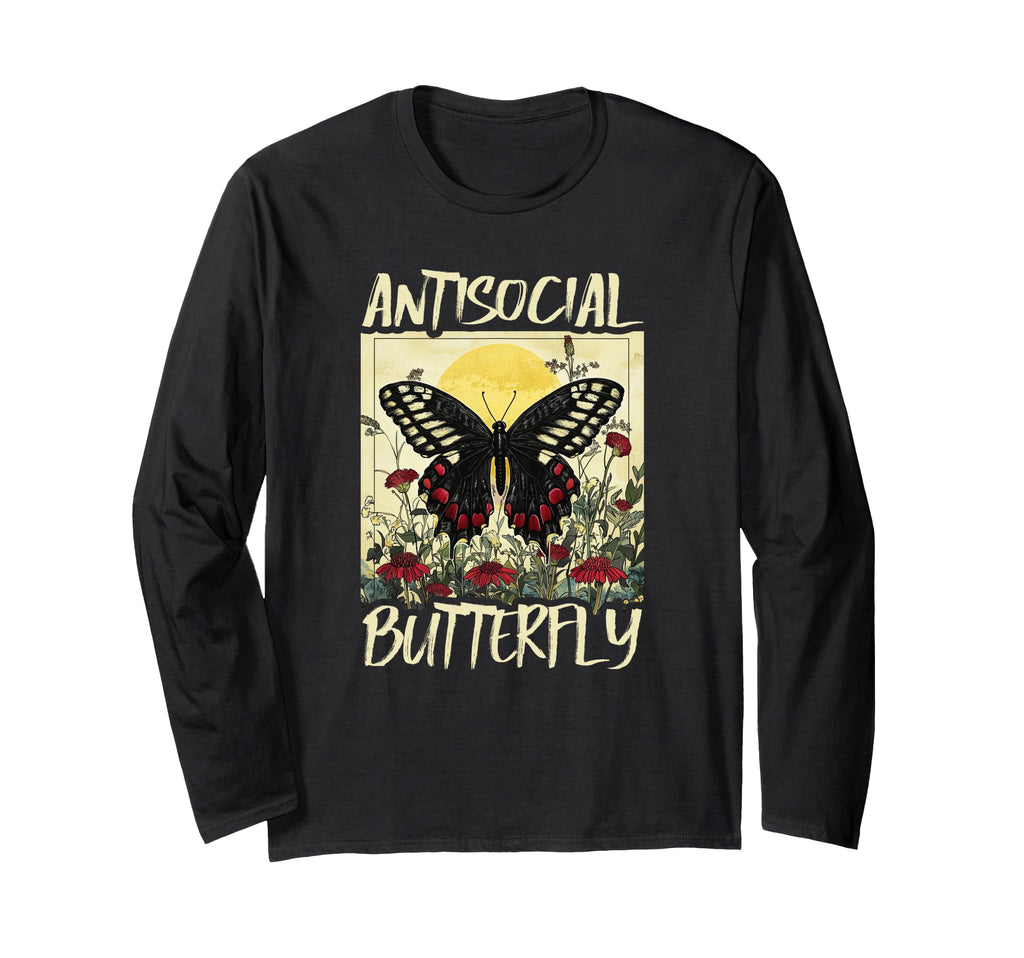 Antisocial Butterfly T-Shirt - Aesthetic Graphic Men Women - T-Shirt, Sweatshirt, Hoodie