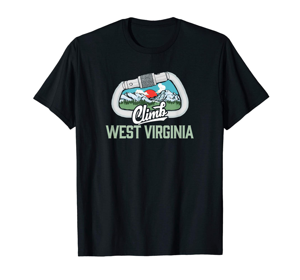 Climb West Virginia Rock Climbing T-Shirt - Fun Novelty Design for Adults - T-Shirt, Sweatshirt, Hoodie