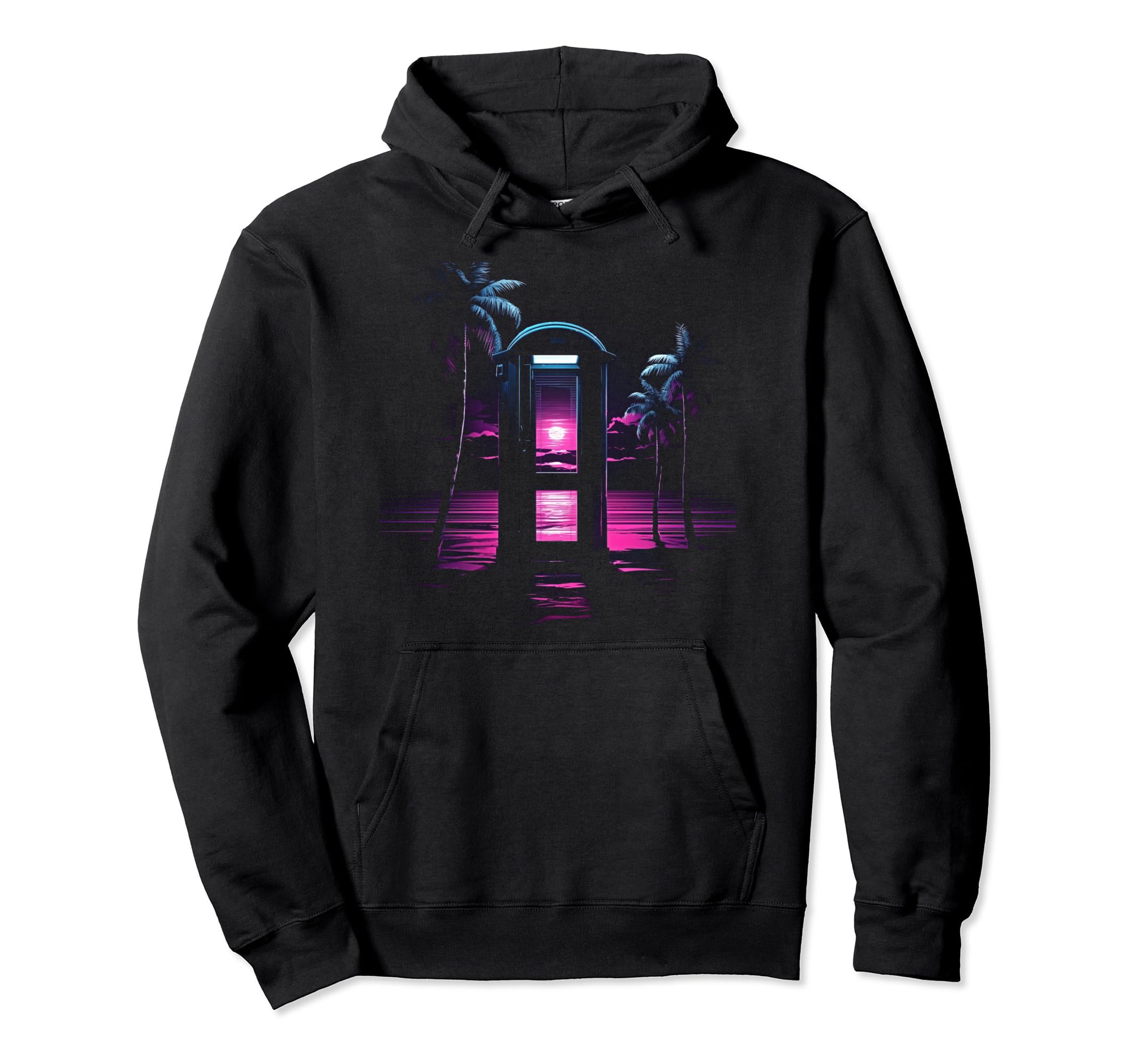 Vaporwave Phone Booth 80S Synthwave 10 Hoodie - Minimalist Print Men Women - T-Shirt, Sweatshirt, Hoodie