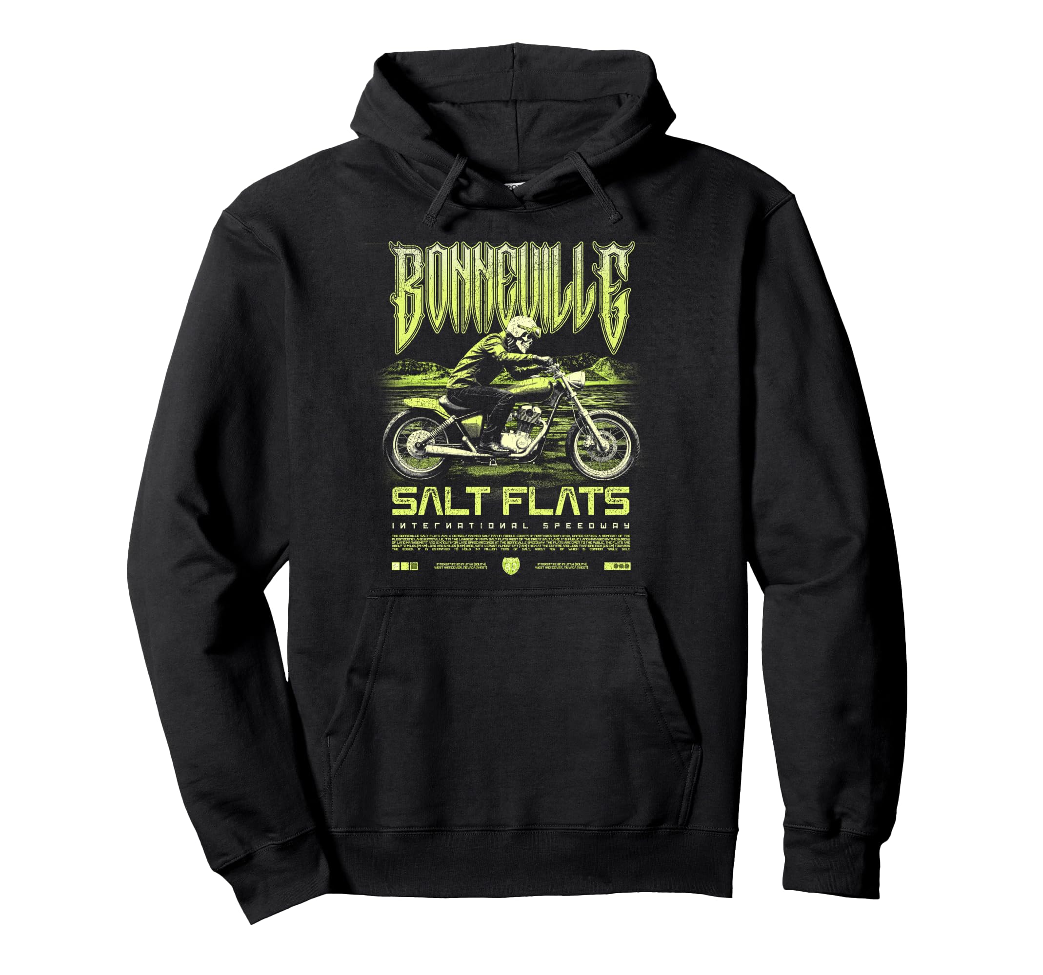 Bonneville Salt Flats Motorcycle Hoodie - Casual Everyday Wear Men Women - T-Shirt, Sweatshirt, Hoodie