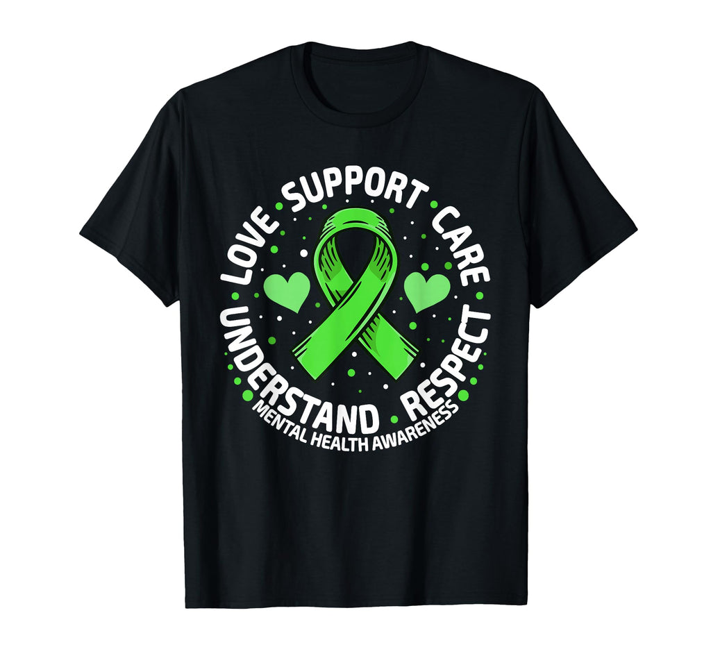 Mental Health Family Support Green T-Shirt - Custom Art Print Unisex - T-Shirt, Sweatshirt, Hoodie