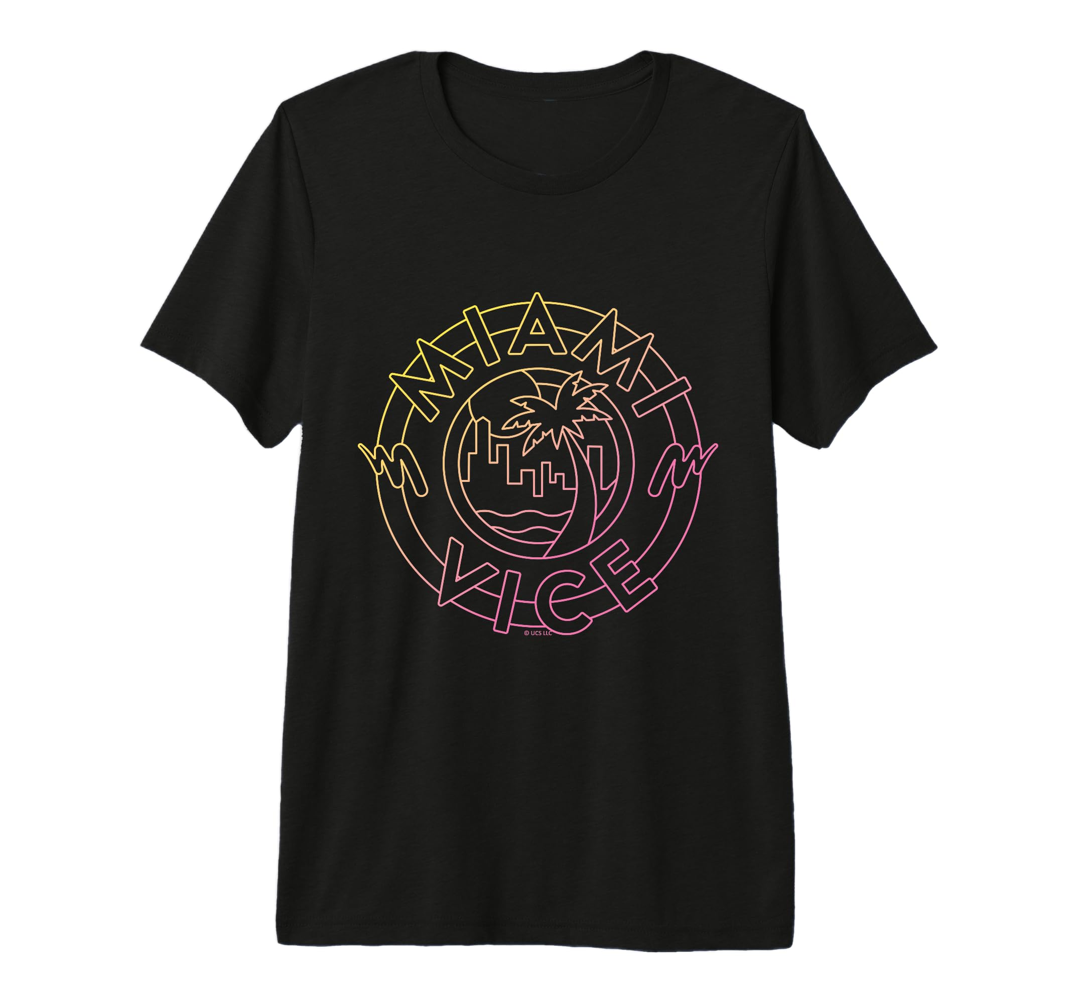 Miami Vice Neon Skyline Vibes Tri Blend T-Shirt - Graphic Print Unisex - T-Shirt, Sweatshirt, Hoodie