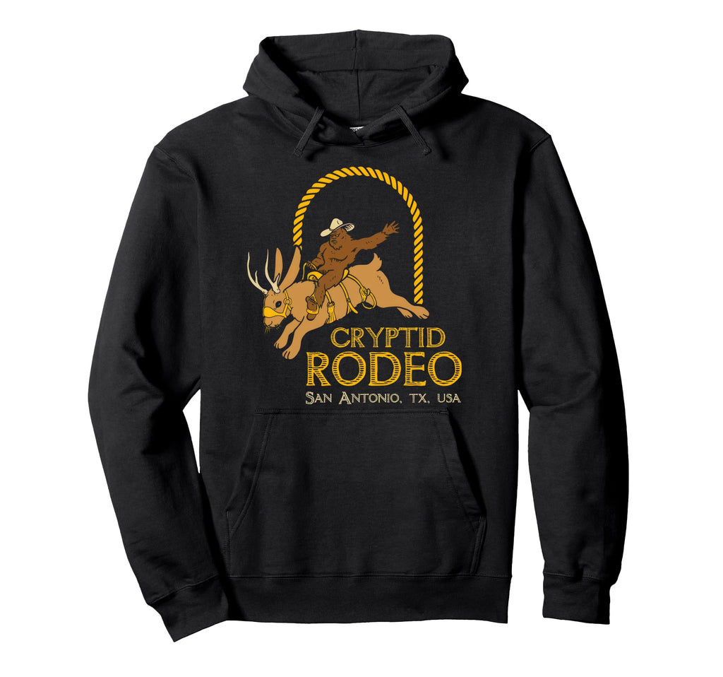 Cryptid Rodeo Western Bigfoot Cowboy Hoodie - Trendy Graphic for Adults - T-Shirt, Sweatshirt, Hoodie