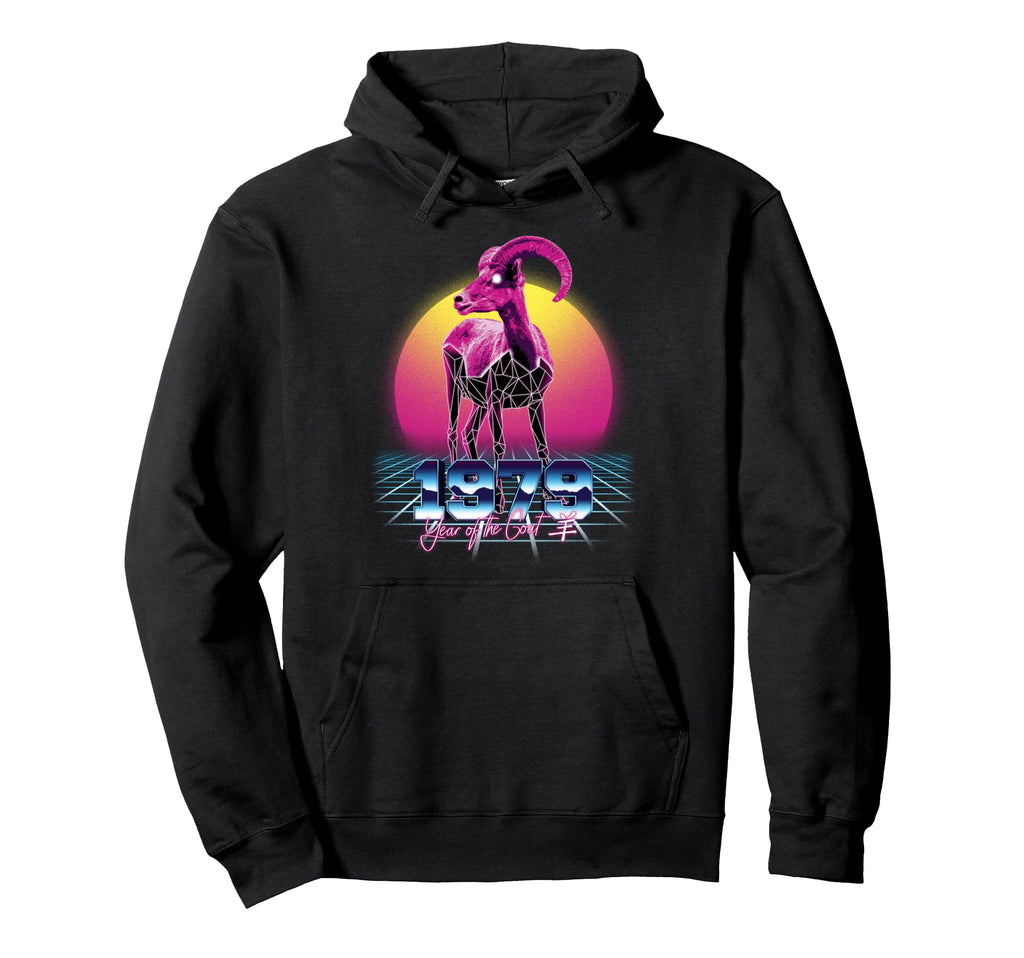 1979 Year Goat 80S Chinese Zodiac Birthday Hoodie - Graphic Print Men Women - T-Shirt, Sweatshirt, Hoodie